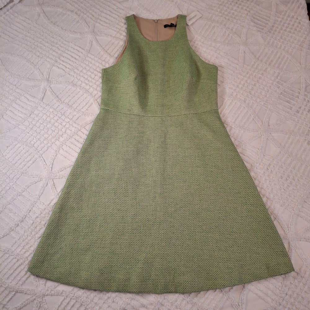 Banana Republic Green Textured A-Line Dress